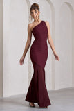 Passion Plum One Shoulder Cut-Out Maxi Dress