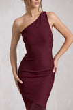 Passion Plum One Shoulder Cut-Out Maxi Dress