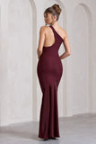 Passion Plum One Shoulder Cut-Out Maxi Dress