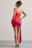 Azora Pink & Orange Ombre Bandeau Mini Dress With Twisted Sash