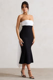 Wishlist Black Bandeau Midi Dress With Oversized White Bow