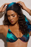 Alara Blue Print Satin Scarf