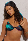 Alara Blue Print Satin Scarf