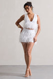 Encore White Feather Shorts