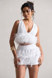Encore White Feather Shorts