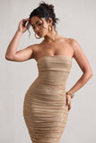 Astro Gold Embellished Bandeau Midi Dress