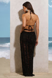 Havana Black Crochet Wrap Maxi Skirt