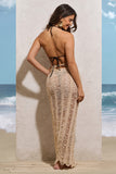 Havana Sand Crochet Wrap Maxi Skirt