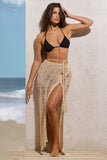 Havana Sand Crochet Wrap Maxi Skirt
