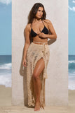Havana Sand Crochet Wrap Maxi Skirt