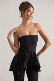 Success Black Bandeau High-Low Tie-Waist Top