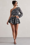 At Last Black Lace Tie Waist Shorts