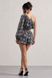 At Last Black Lace Tie Waist Shorts