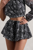 At Last Black Lace Tie Waist Shorts