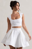 Estela White Lace Square-Neck Crop Top