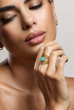 Antila Turquoise Stacked Adjustable Ring