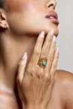 Antila Turquoise Stacked Adjustable Ring