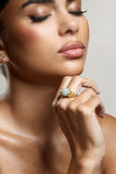 Sabri Marble Statement Gold Ring