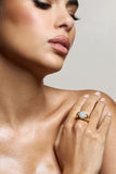 Sabri Marble Statement Gold Ring