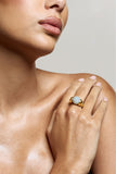 Sabri Marble Statement Gold Ring