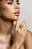 Caspian Green Pendant Adjustable Ring