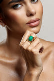 Caspian Green Pendant Adjustable Ring