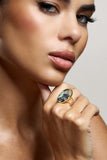 Ingrid Gold Adjustable Pendant Ring
