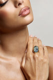 Ingrid Gold Adjustable Pendant Ring