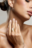 Kaya Pink Leaf Adjustable Ring