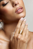 Kaya Pink Leaf Adjustable Ring