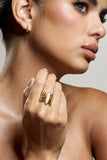 Kaya Pink Leaf Adjustable Ring