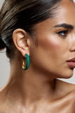 Sigma Green Chunky Hoop Earrings