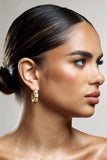 Edie Nude & Gold Hoop Earrings