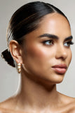 Edie Nude & Gold Hoop Earrings
