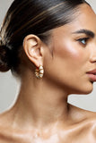 Edie Nude & Gold Hoop Earrings