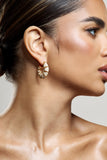 Edie Nude & Gold Hoop Earrings