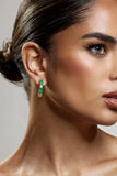 Rylie Emerald Hoop Earrings