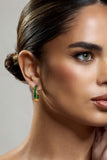 Rylie Emerald Hoop Earrings
