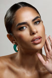 Lavern Green Chunky Hoop Earrings