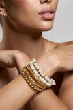 The Sum Of Us Gold Beaded Bracelet Stack