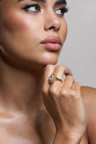 Trance Gold Pear Diamante Ring