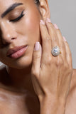 Trance Gold Pear Diamante Ring