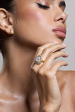 Trance Gold Pear Diamante Ring