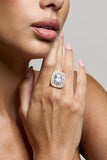 Tiara Gold Square Diamante Ring