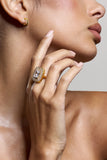 Tiara Gold Square Diamante Ring