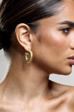 Marceline Gold Ribbed Chunky Hoop Earrings