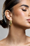 Marceline Gold Ribbed Chunky Hoop Earrings