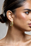 Marceline Gold Ribbed Chunky Hoop Earrings