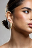 Marceline Gold Ribbed Chunky Hoop Earrings
