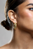 Marceline Gold Ribbed Chunky Hoop Earrings